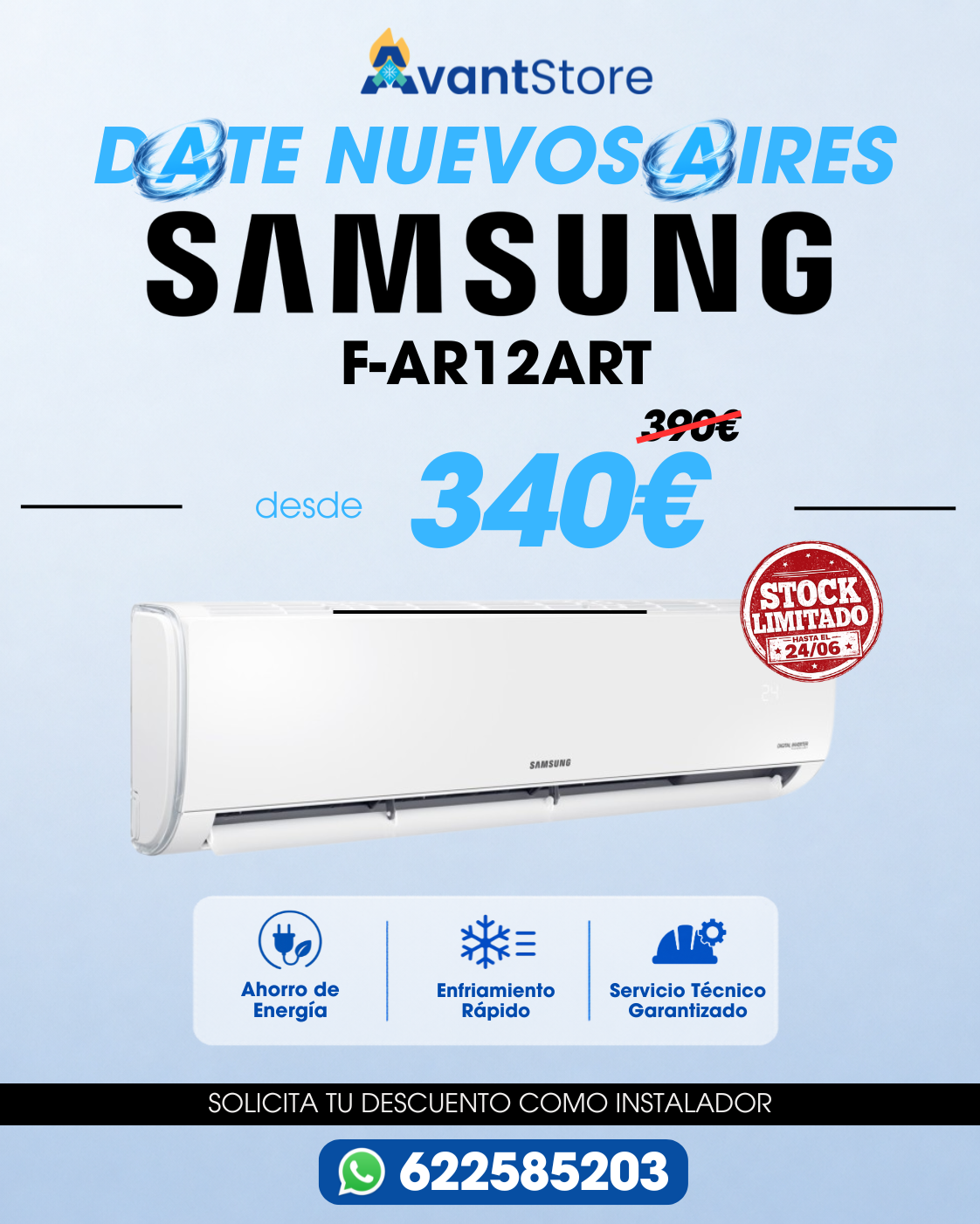 Samsung F-AR12ART — Aire acondicionado Digital Inverter desde 340€
